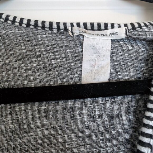 Black and white stripe wrap top - Picture 3 of 4